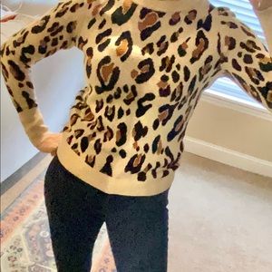 A New Day Leopard/Cheetah Print Crew Neck Sweater